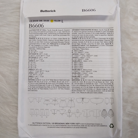 Butterick B6606 Retro 1960 clothes for American Girl Doll & 18" dolls - Picture 5 of 5